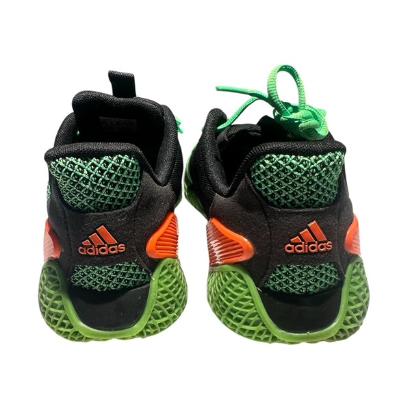 Adidas Athletic Sneakers Green Orange Unisex Style Size 6.5 - Picture 5 of 7